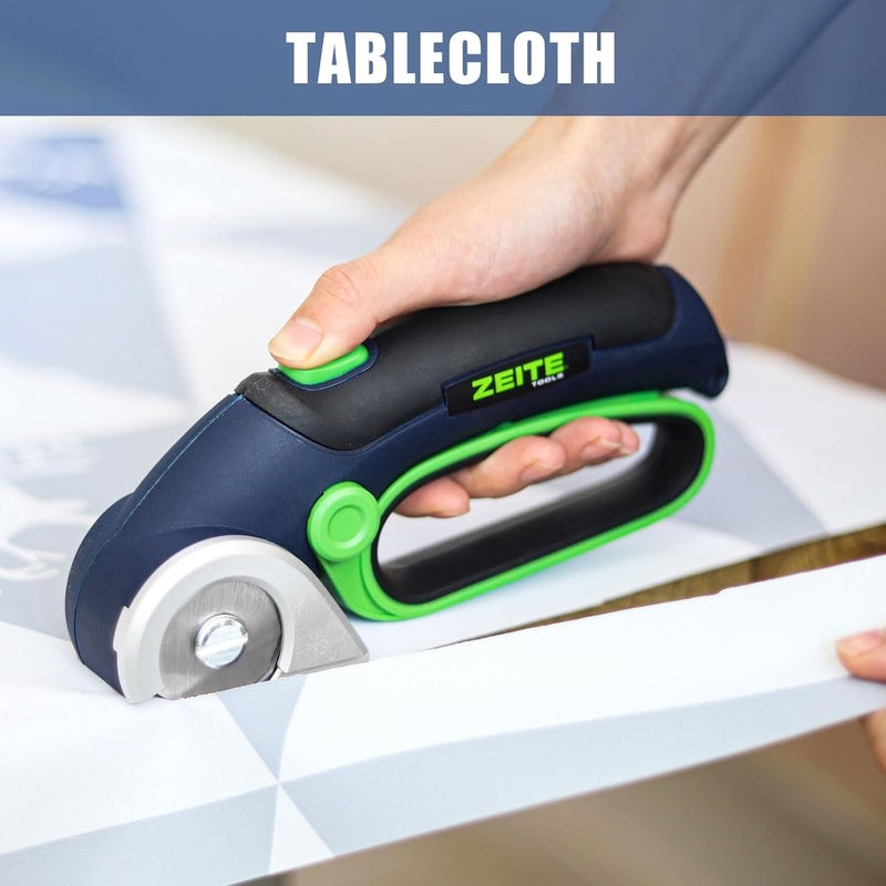 zeite 4V Cordless Electric Scissors with USB Charging Cable, 2 x Blade, 1 x Storage Case,Power Rotary Cutter for Cardboard Boxes,Fabric,Carpet Recycling,Gift for Men and Women - Image 4